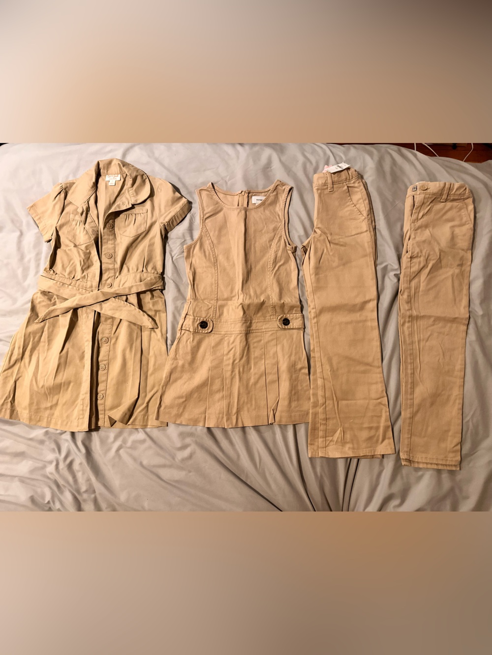 Girls tan khaki bundle size 7